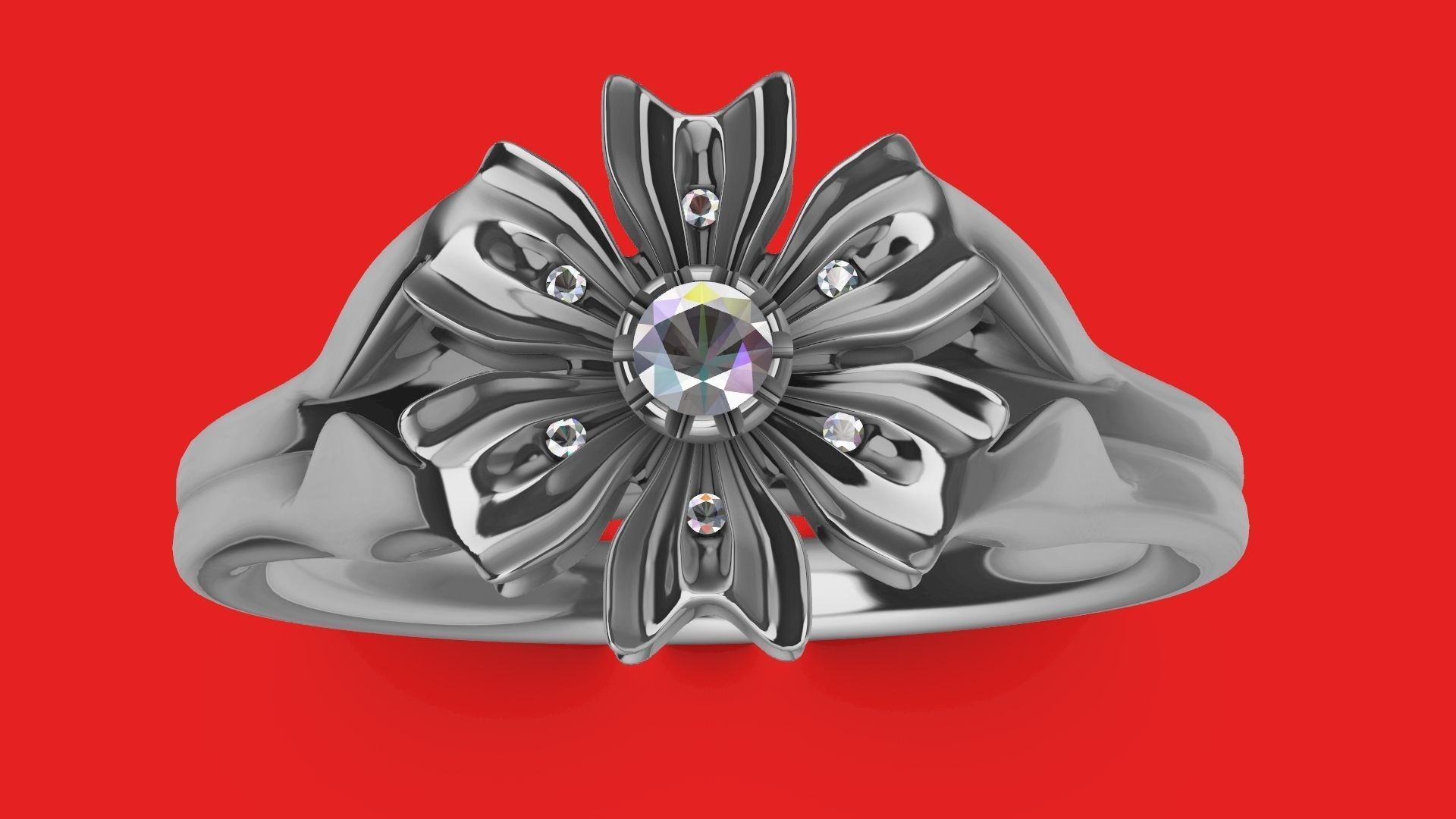 flower diamond ring stl verified 3D print model_23