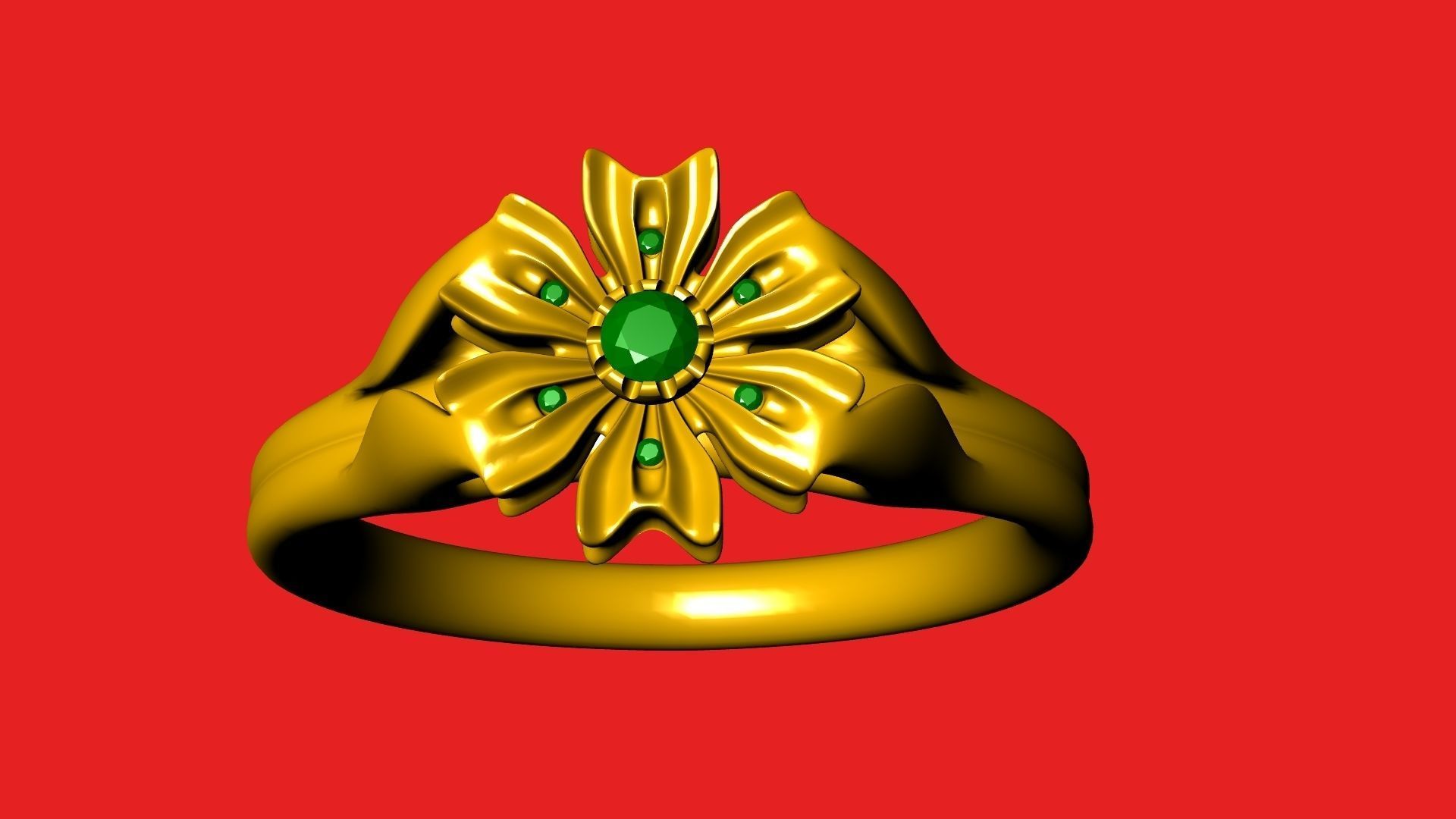 flower diamond ring stl verified 3D print model_22