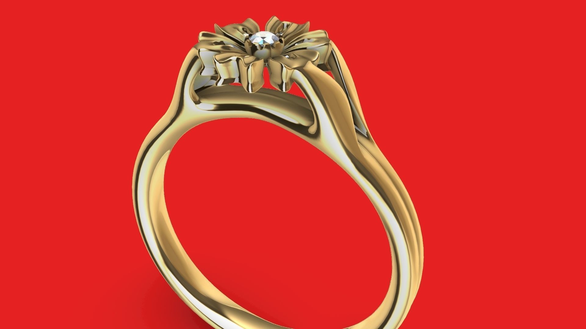 flower diamond ring stl verified 3D print model_5