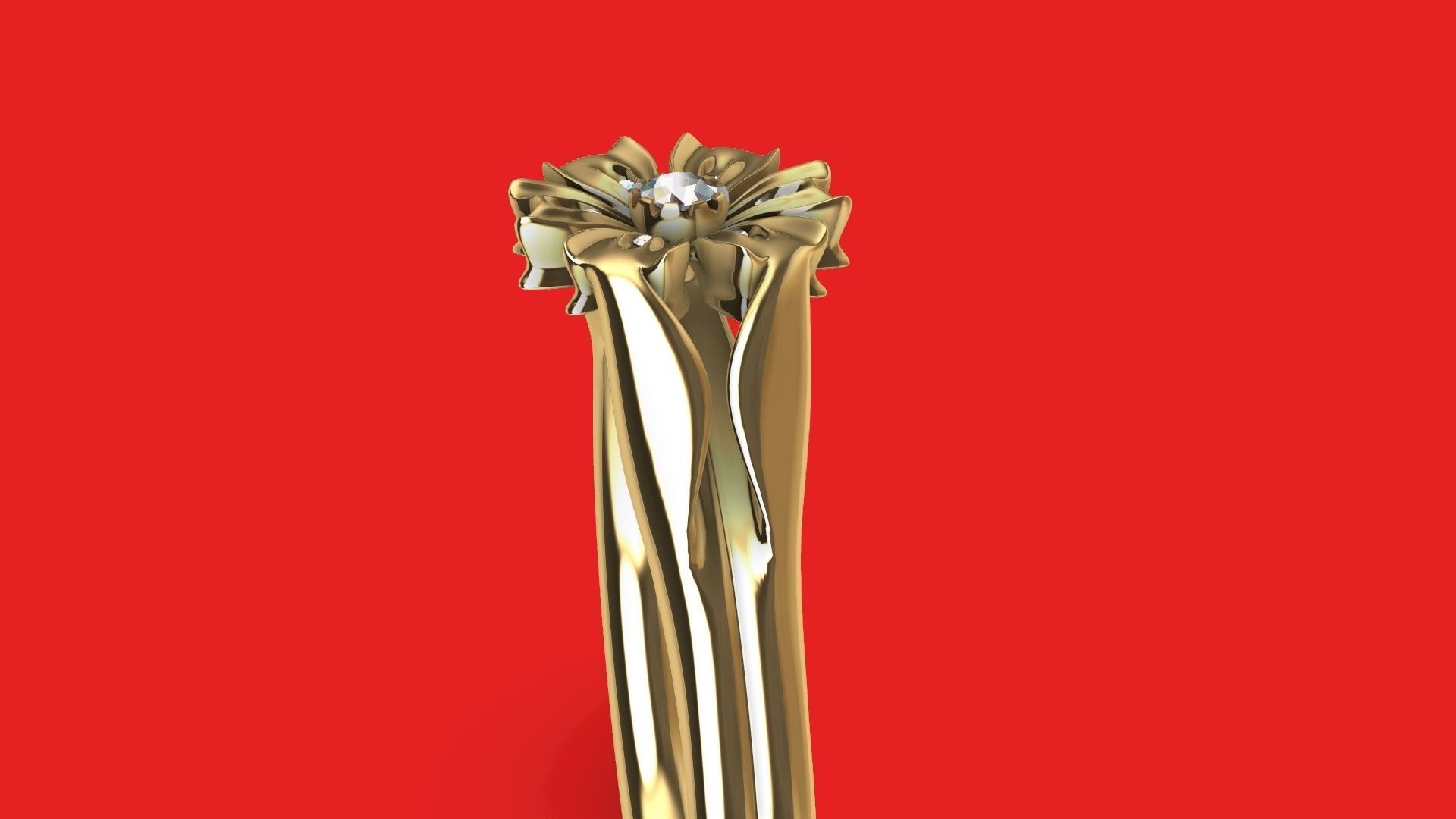 flower diamond ring stl verified 3D print model_4