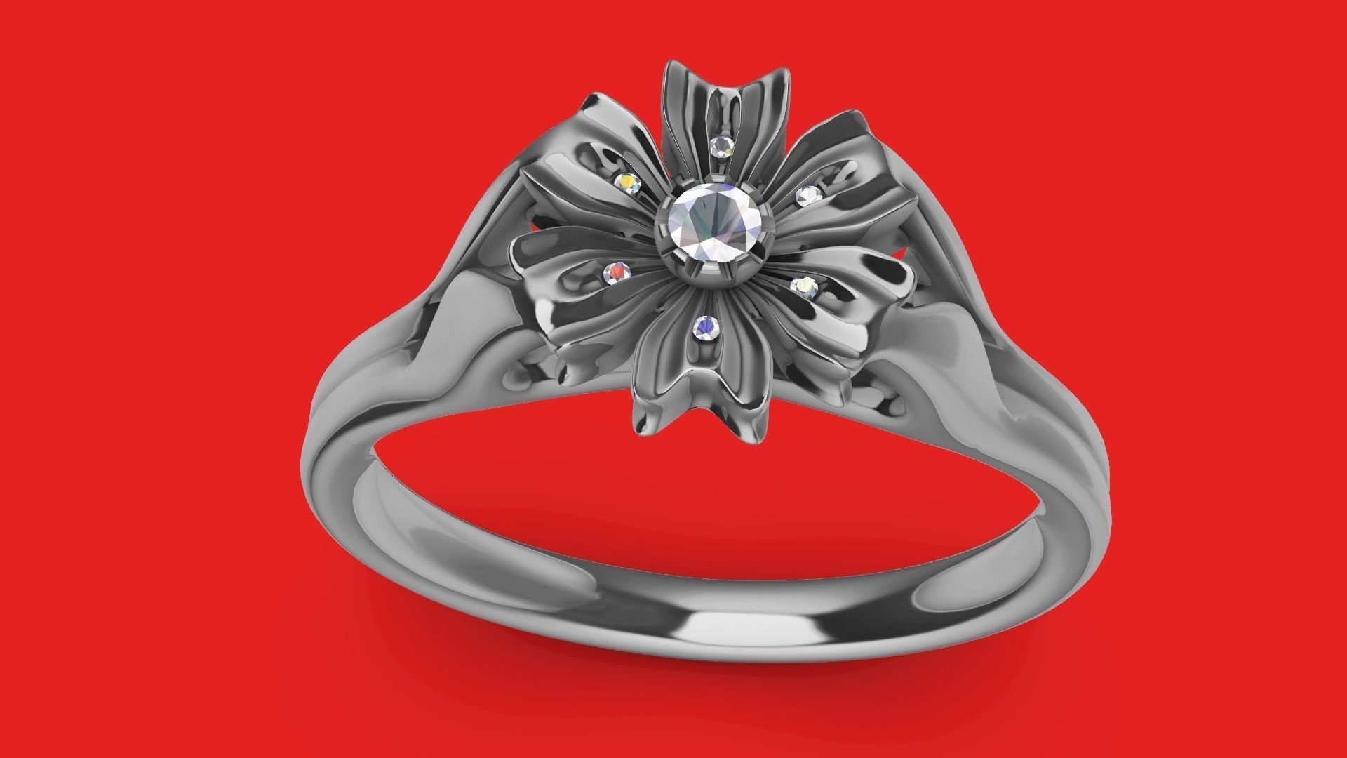 flower diamond ring stl verified 3D print model_25