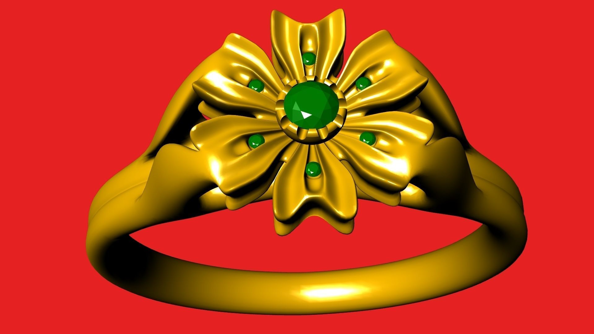 flower diamond ring stl verified 3D print model_8
