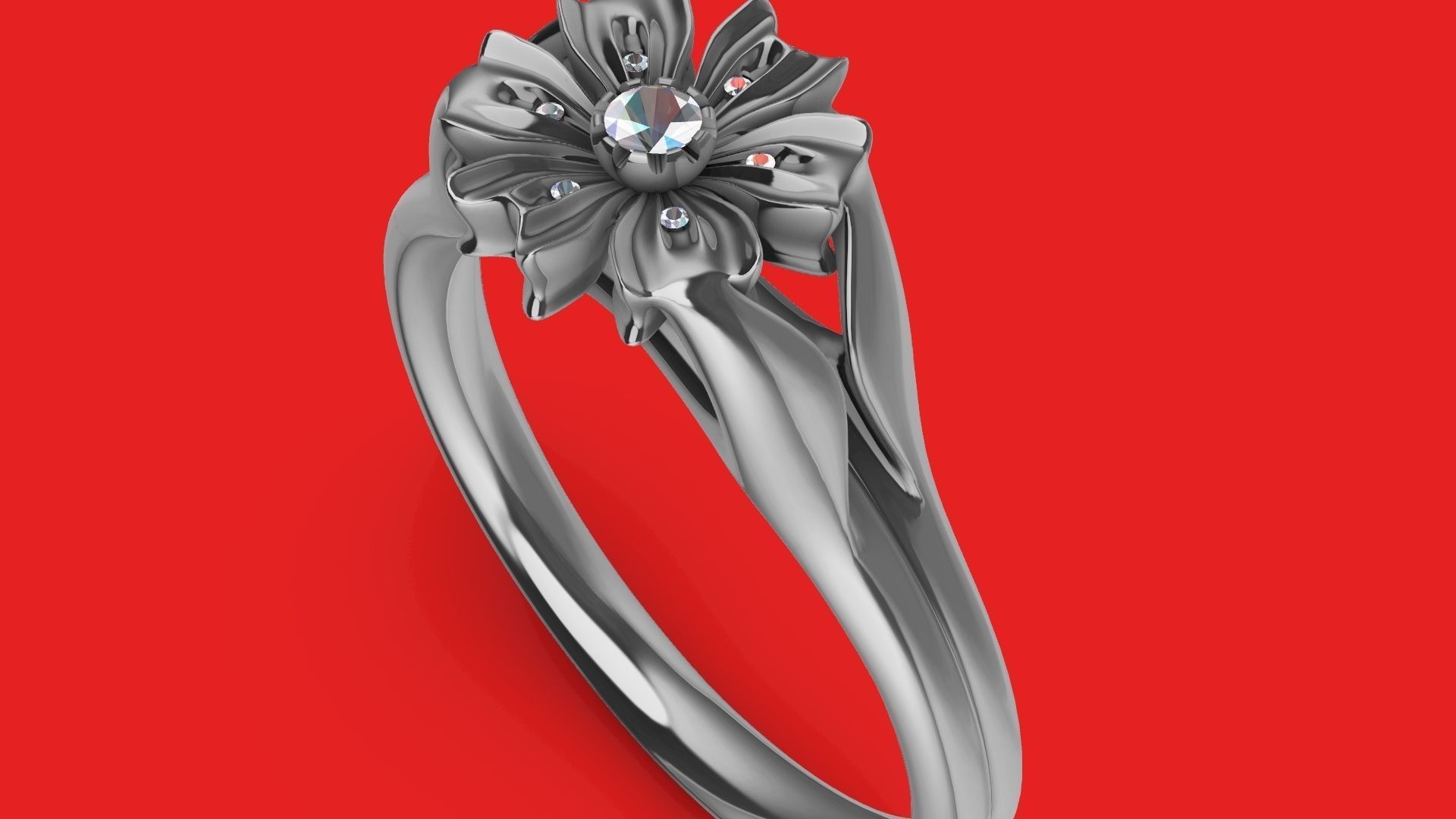 flower diamond ring stl verified 3D print model_24