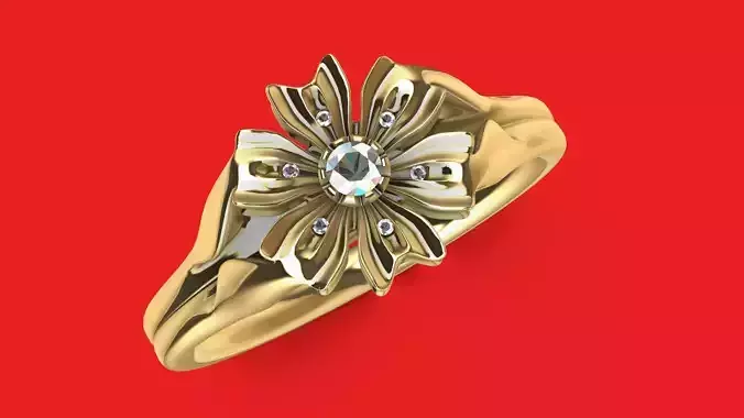 flower diamond ring stl verified