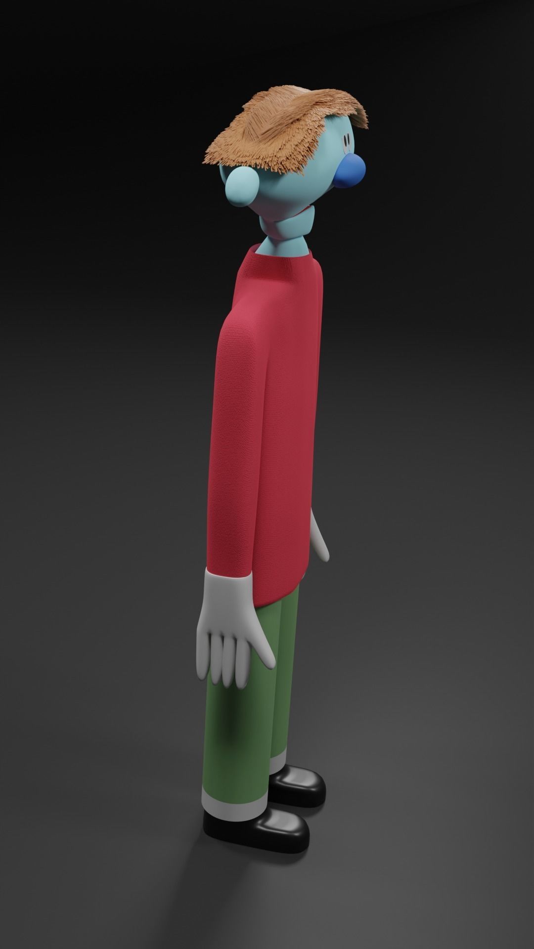 Elmor 3D Model cartoon character wearing shirt and pants 3D model_4