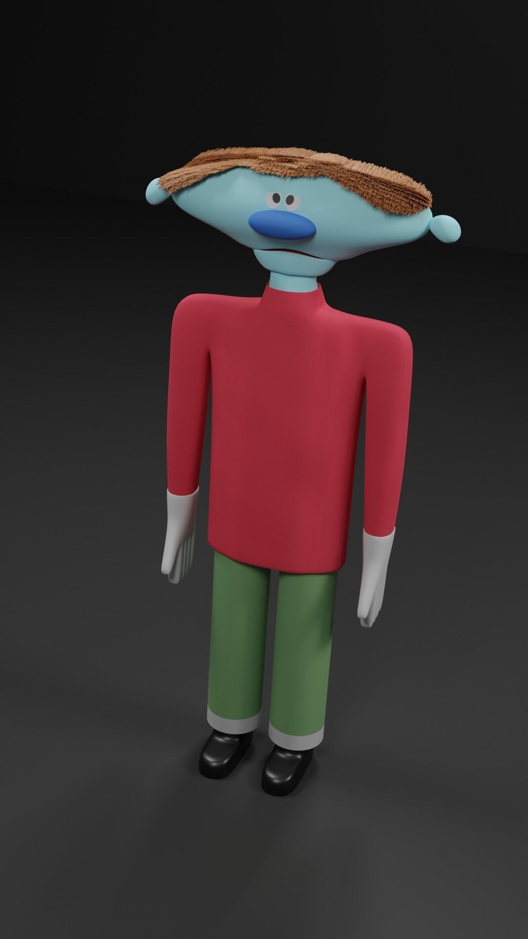 Elmor 3D Model cartoon character wearing shirt and pants 3D model_3