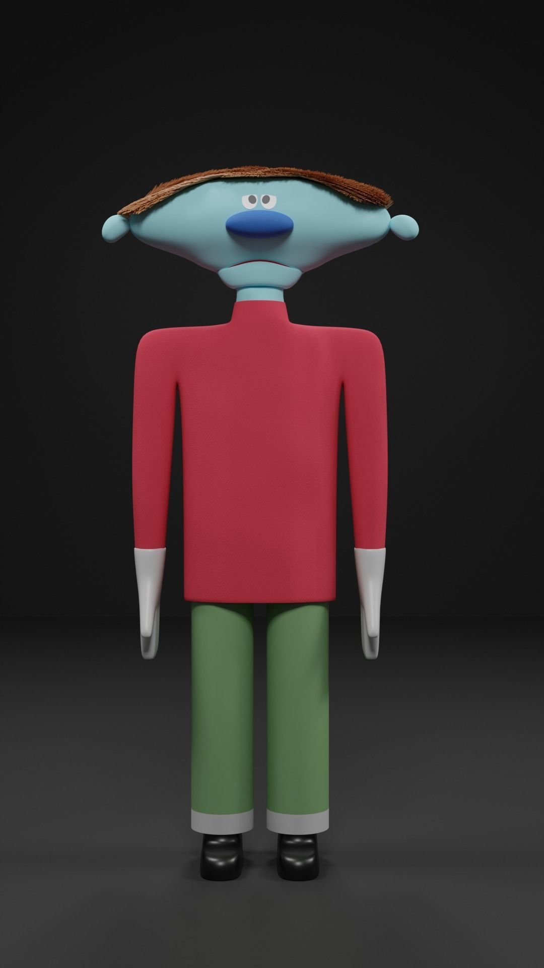 Elmor 3D Model cartoon character wearing shirt and pants 3D model_1