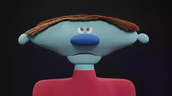 Elmor 3D Model cartoon character wearing shirt and pants