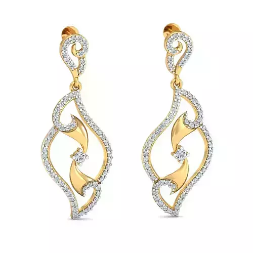 Women Earring 3DM STL OBJ FBX Render Details 3D print model