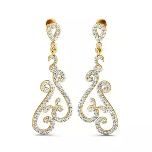 Women Earring 3DM STL OBJ FBX Render Details 3D print model