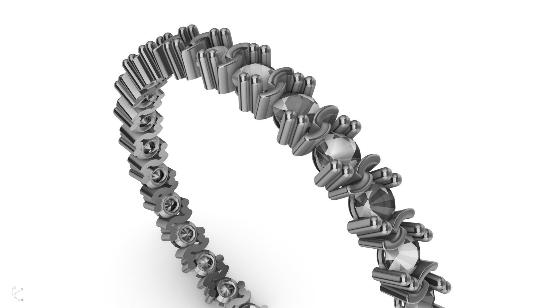 eternity ring criss cross prongs stl verified 3D print model_1