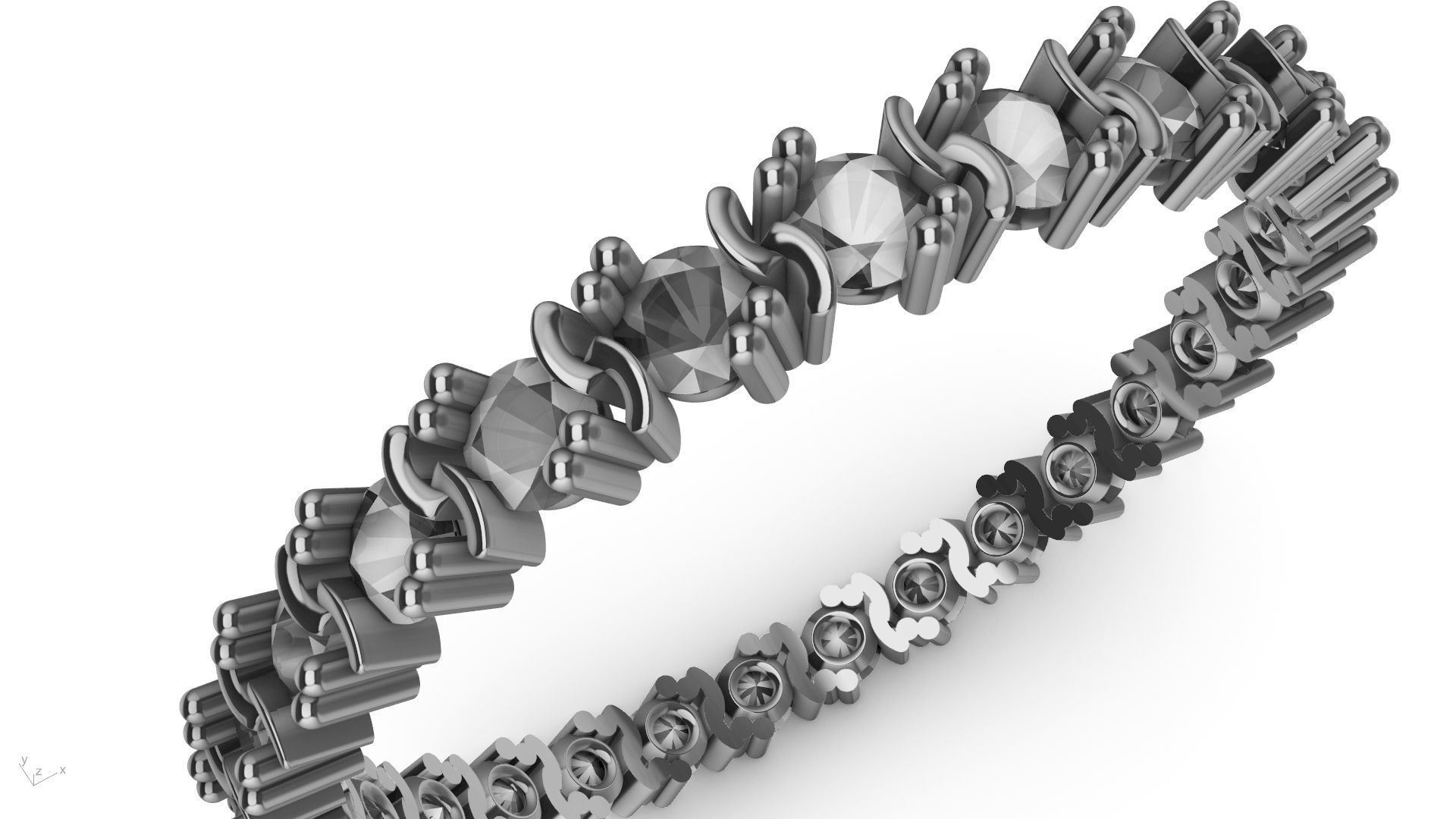 eternity ring criss cross prongs stl verified 3D print model_12