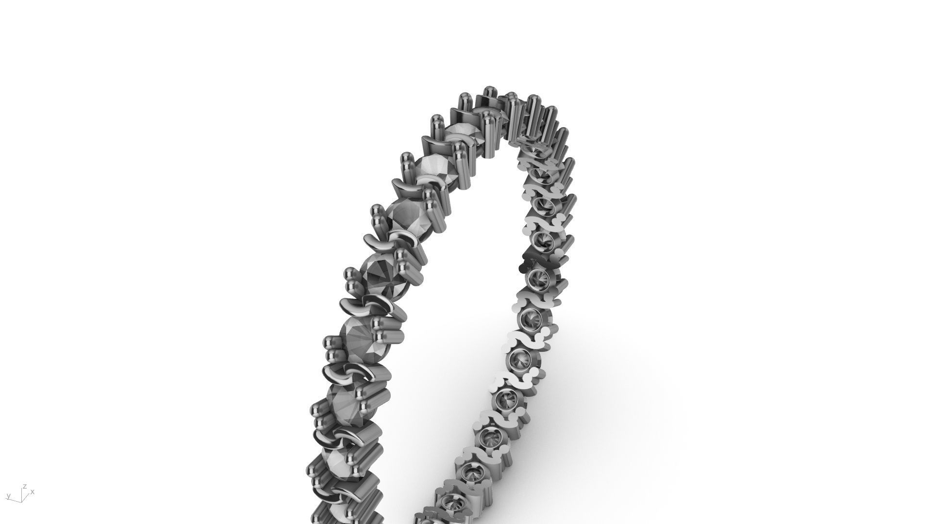 eternity ring criss cross prongs stl verified 3D print model_3