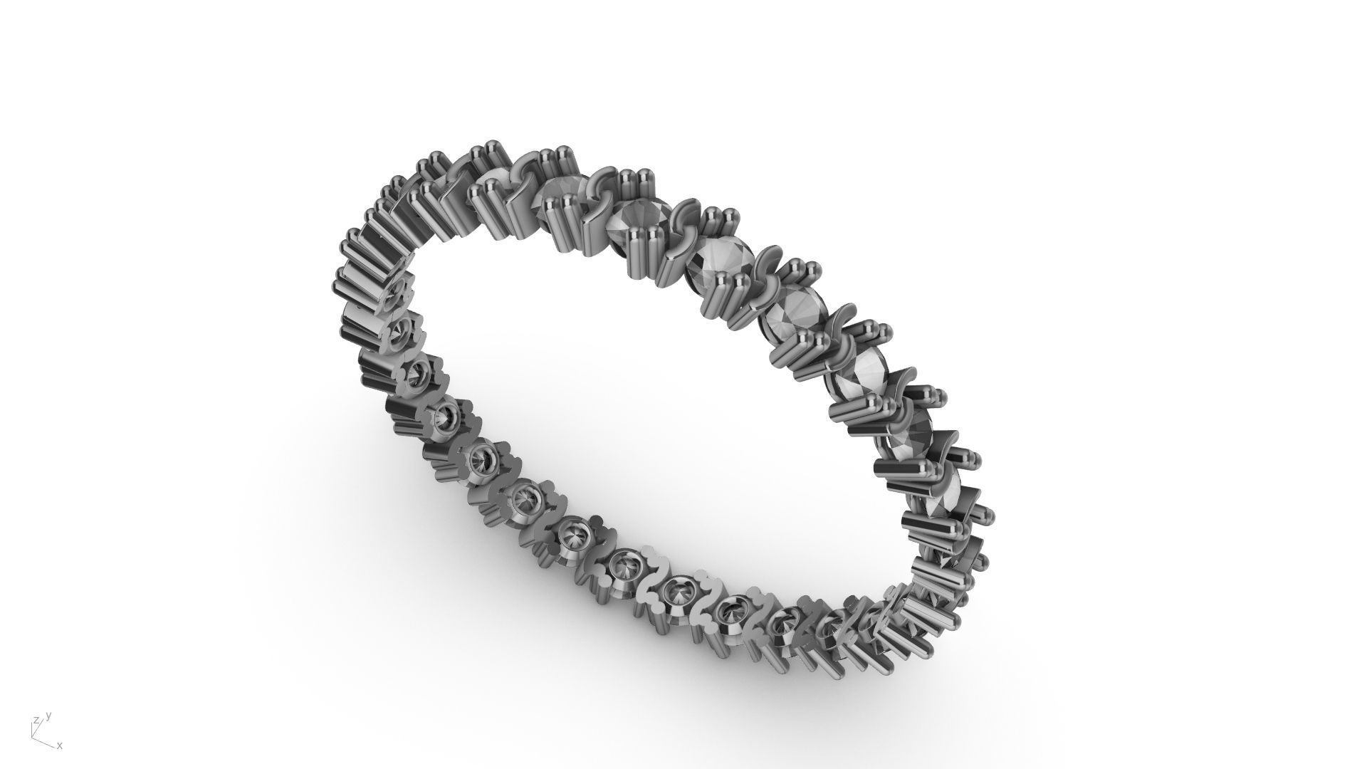 eternity ring criss cross prongs stl verified 3D print model_11