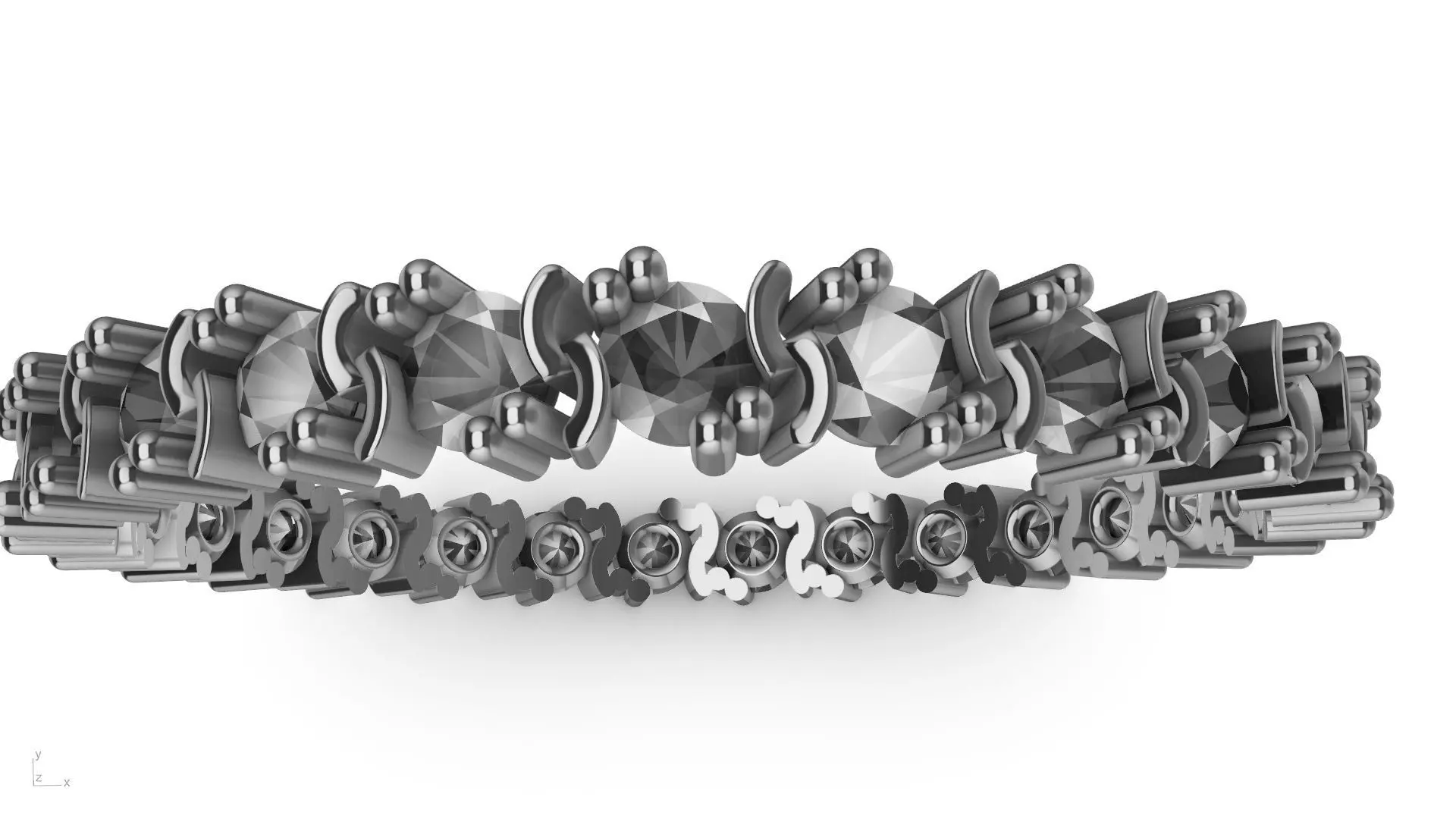 eternity ring criss cross prongs stl verified 3D print model_0