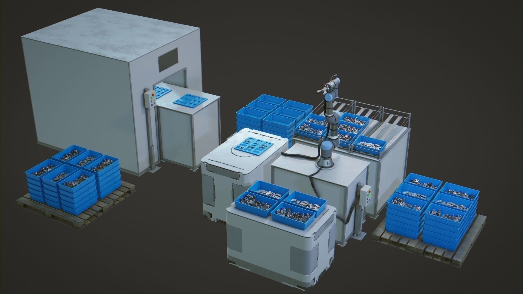 3D model Industrial Packing Machine Collection VR / AR / low-poly ...