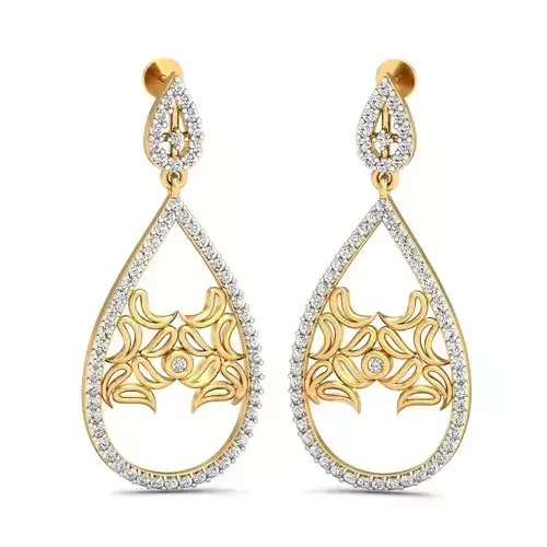 Women Earring 3DM STL OBJ FBX Render Details 3D print model