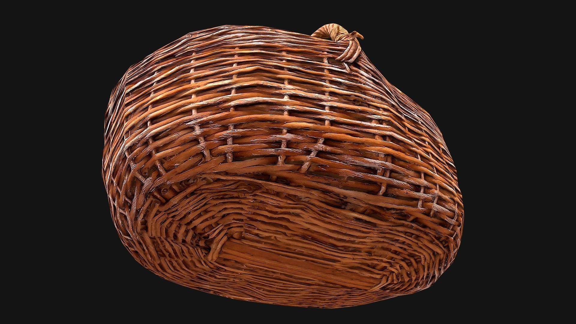 Wicker Basket Low-poly 3D model_17