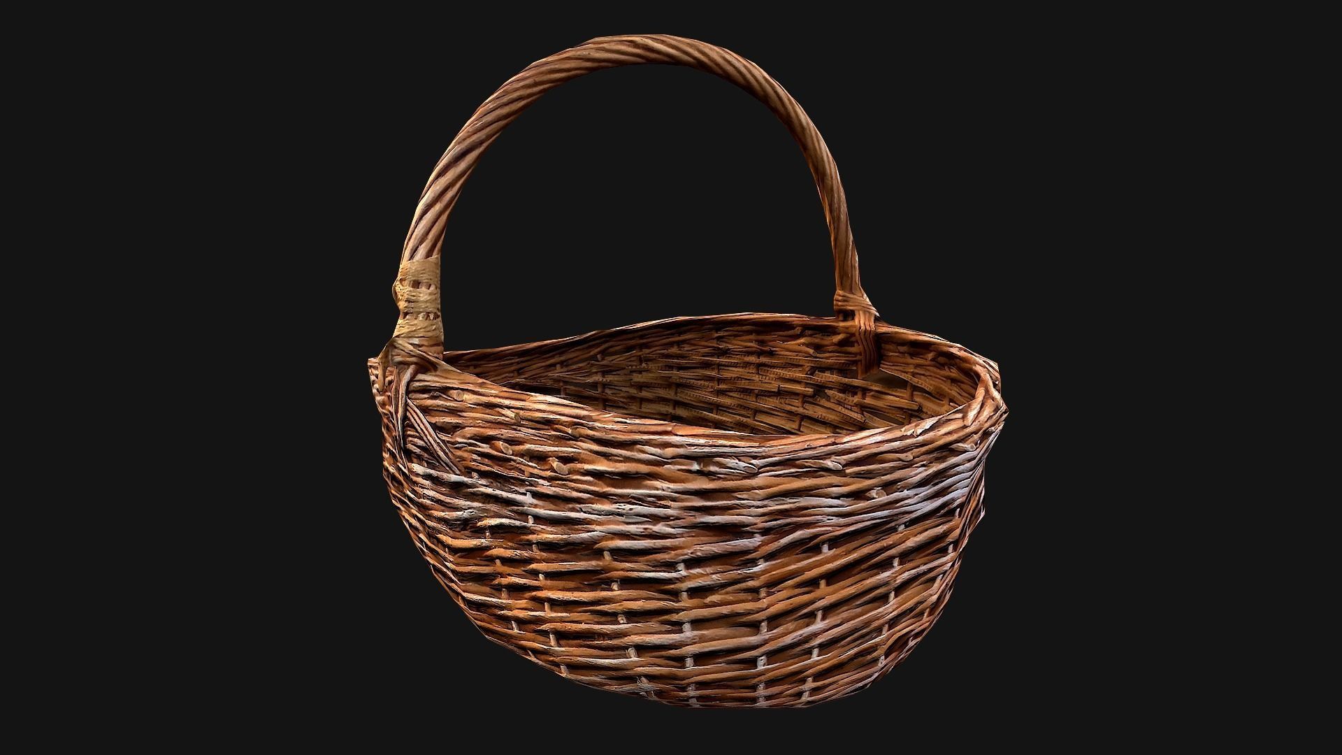 Wicker Basket Low-poly 3D model_4