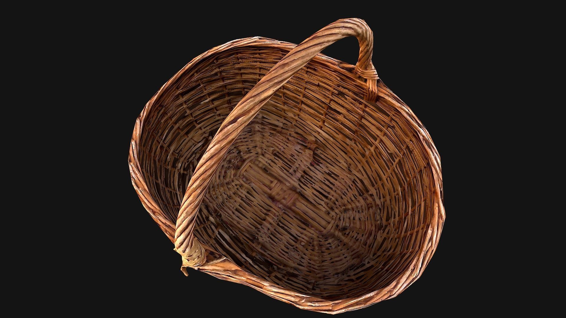 Wicker Basket Low-poly 3D model_20