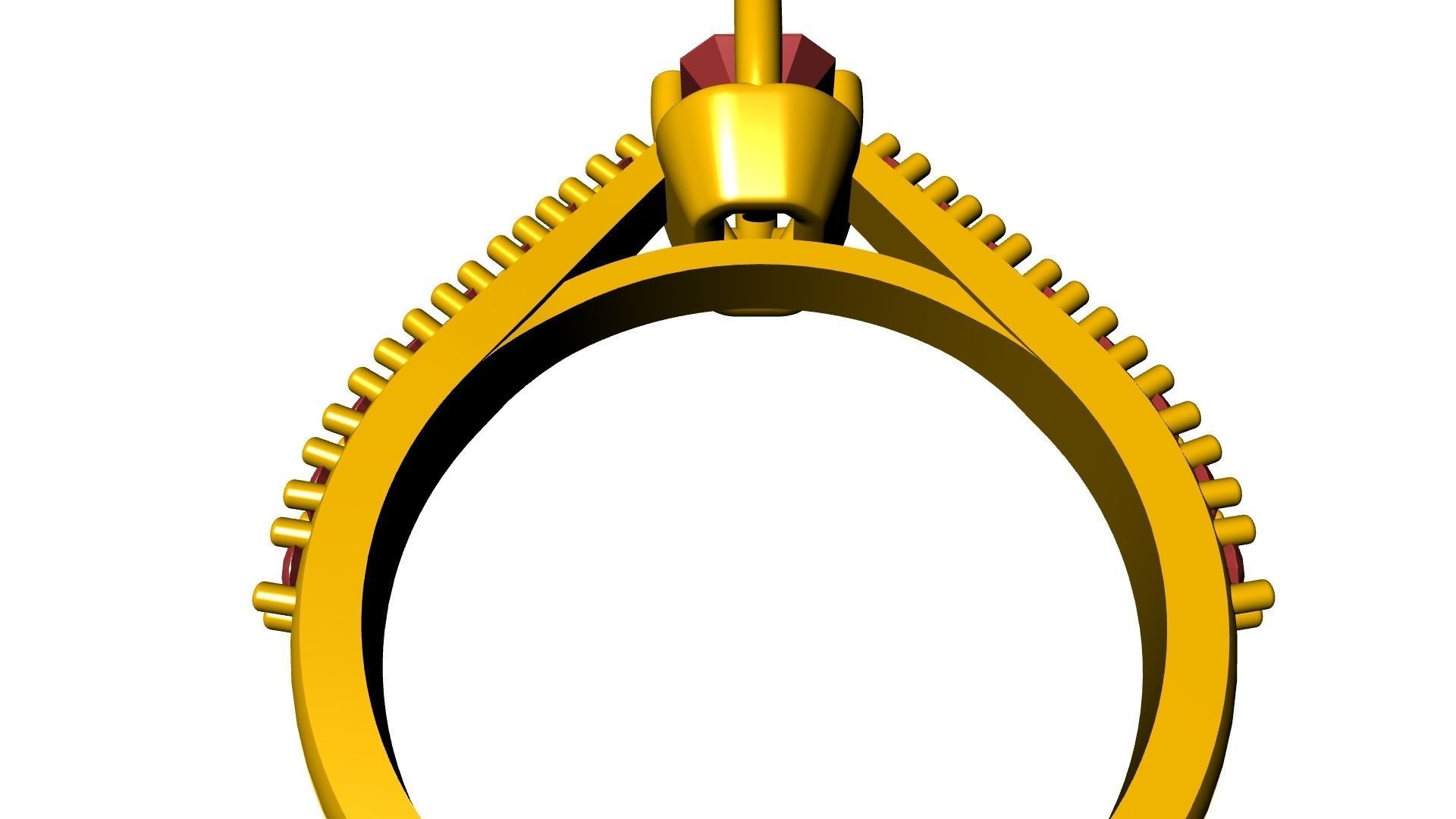 emerald cut diamond ring stl verified 3D print model_24