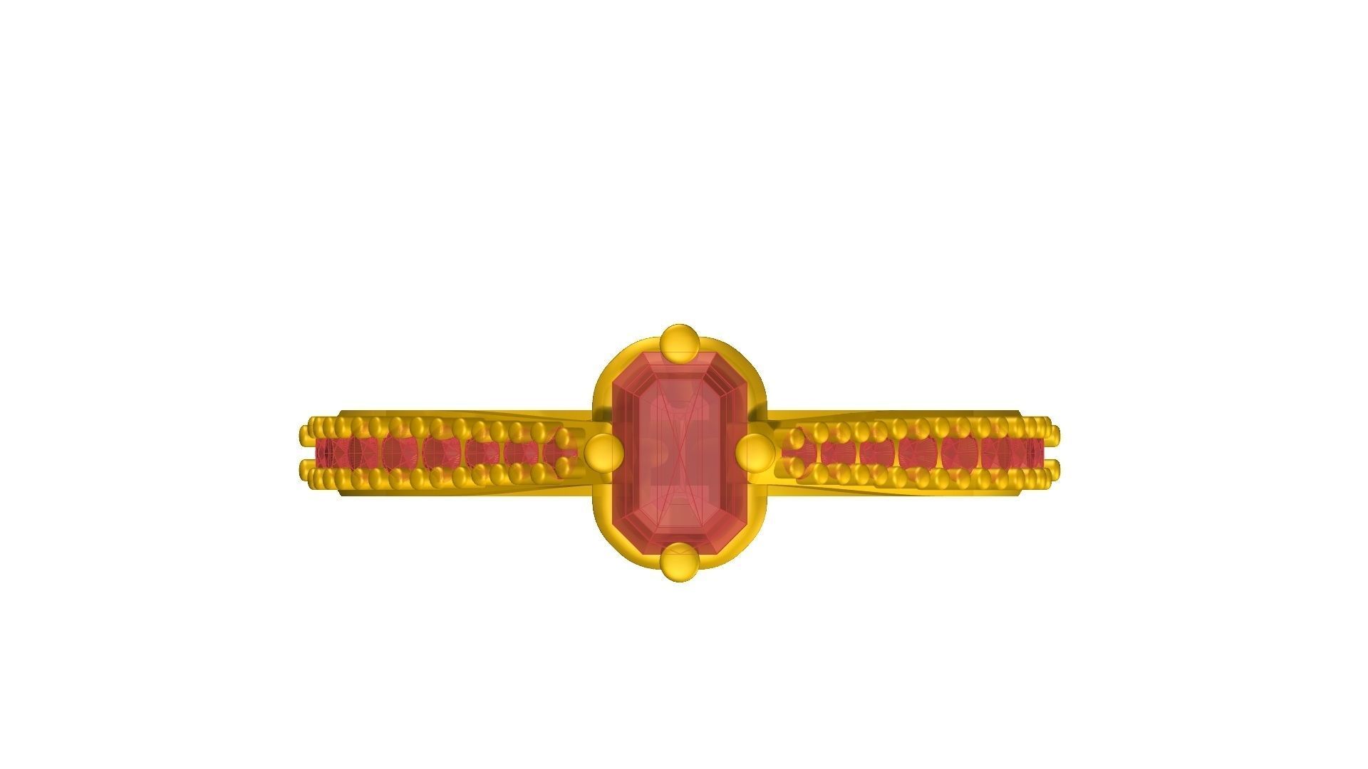 emerald cut diamond ring stl verified 3D print model_35