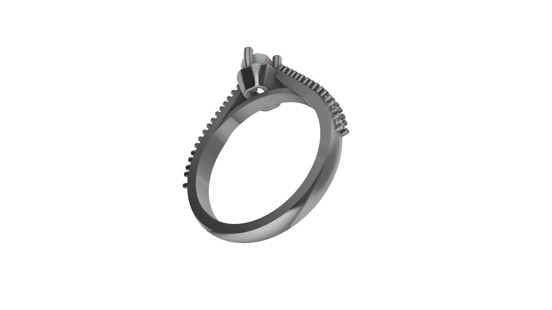 emerald cut diamond ring stl verified 3D print model_17