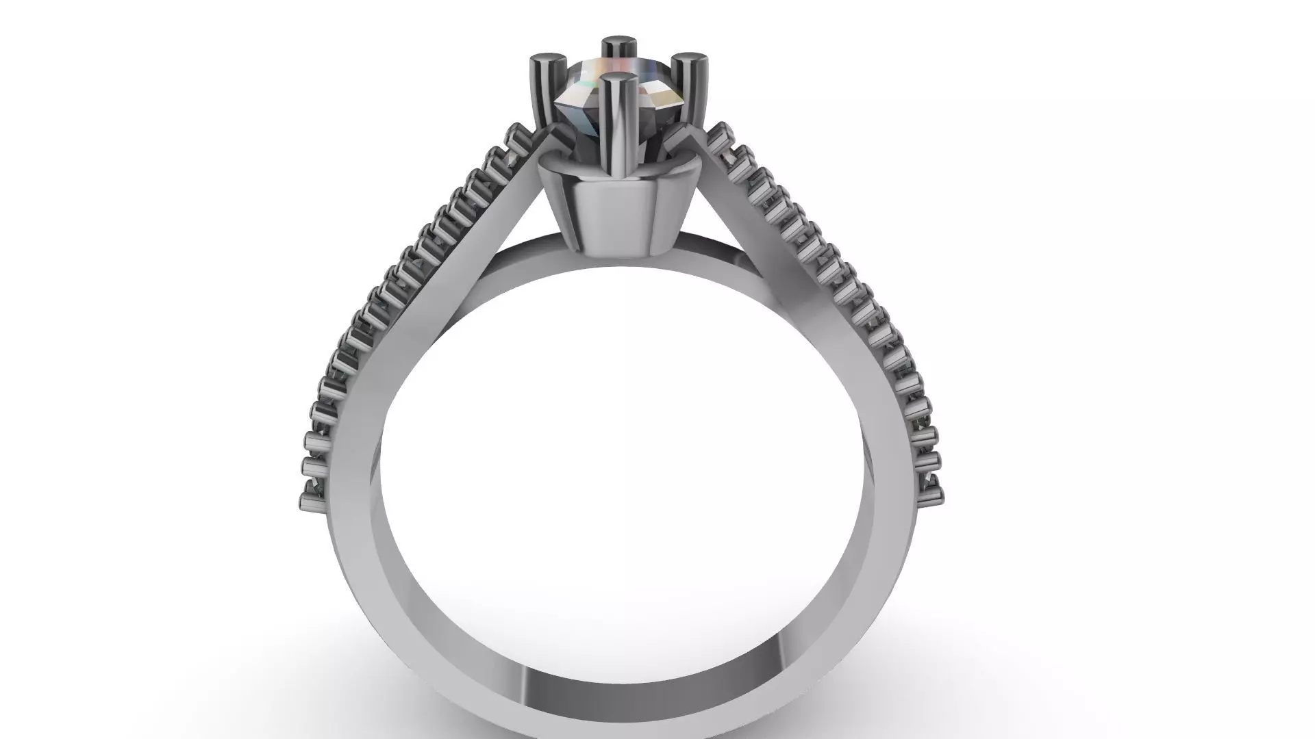 emerald cut diamond ring stl verified 3D print model_0