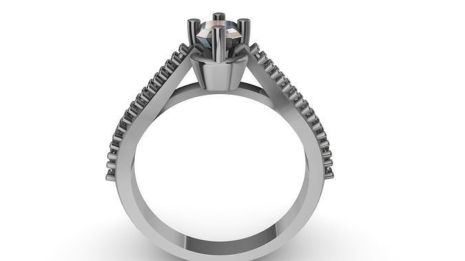 emerald cut diamond ring stl verified 3D print model