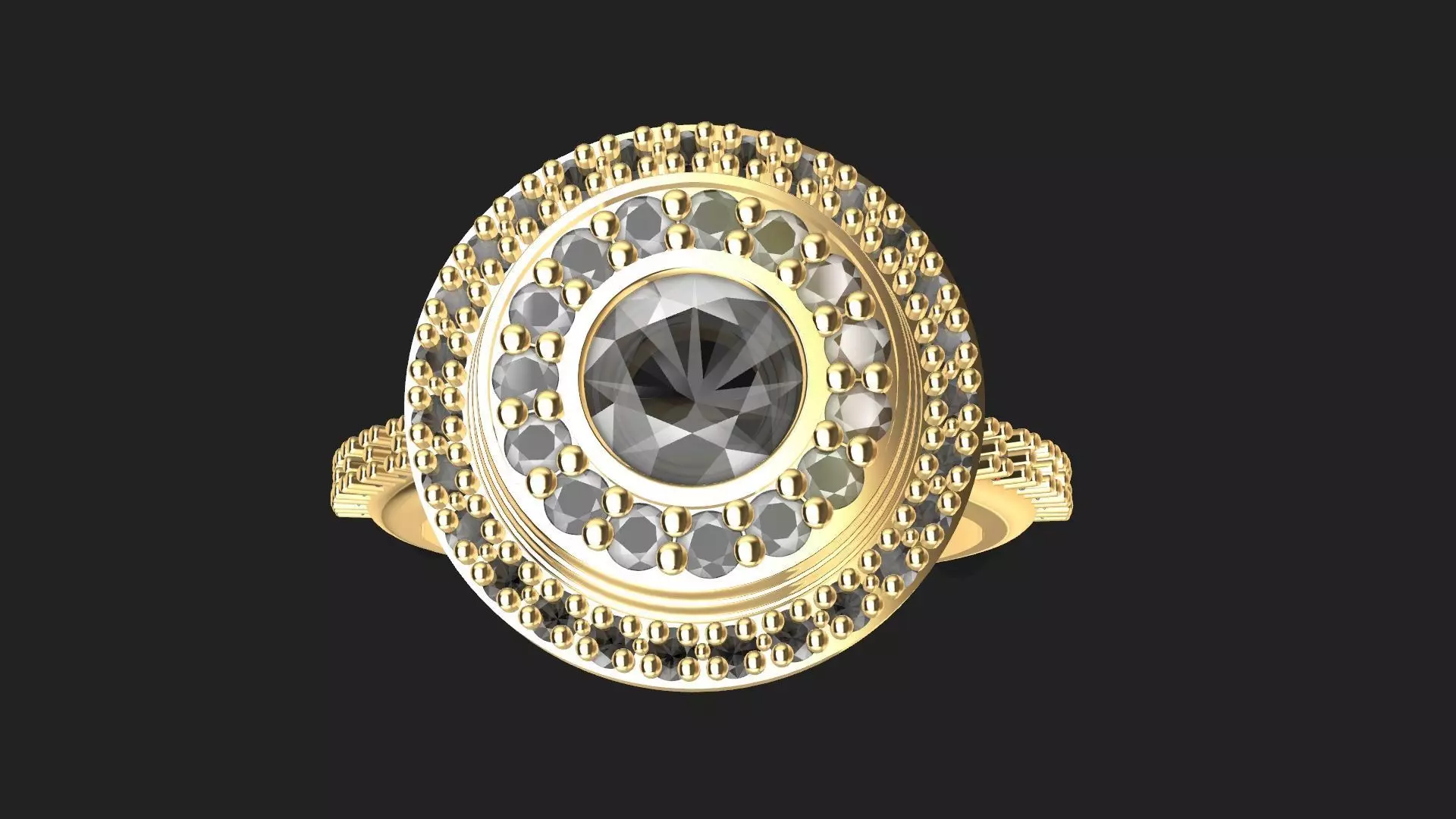 double halo diamond ring stl verified 3D print model
