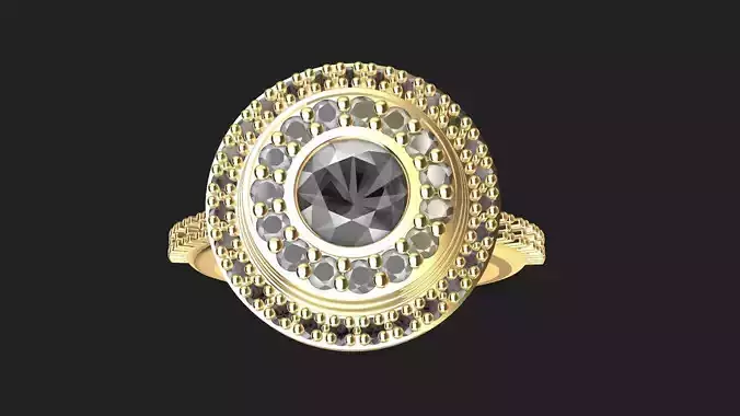 double halo  diamond ring stl verified