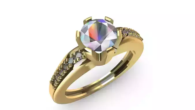 diamond shank bezel set ring stl verified