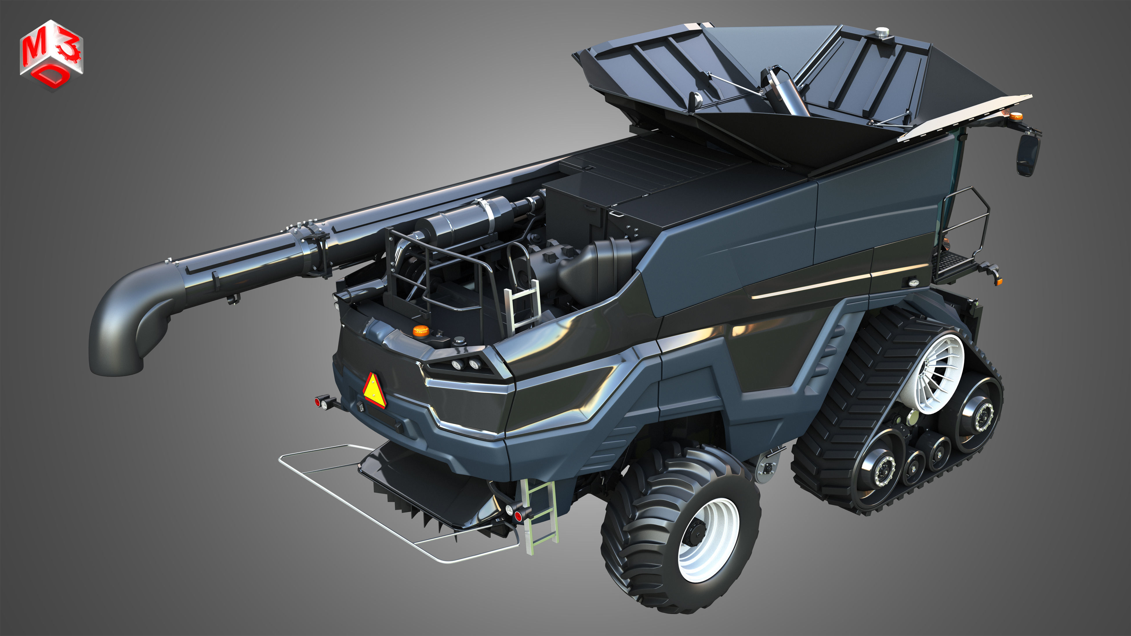 IDEAL - Combine Harvester - Rubber Track System 3D model_15