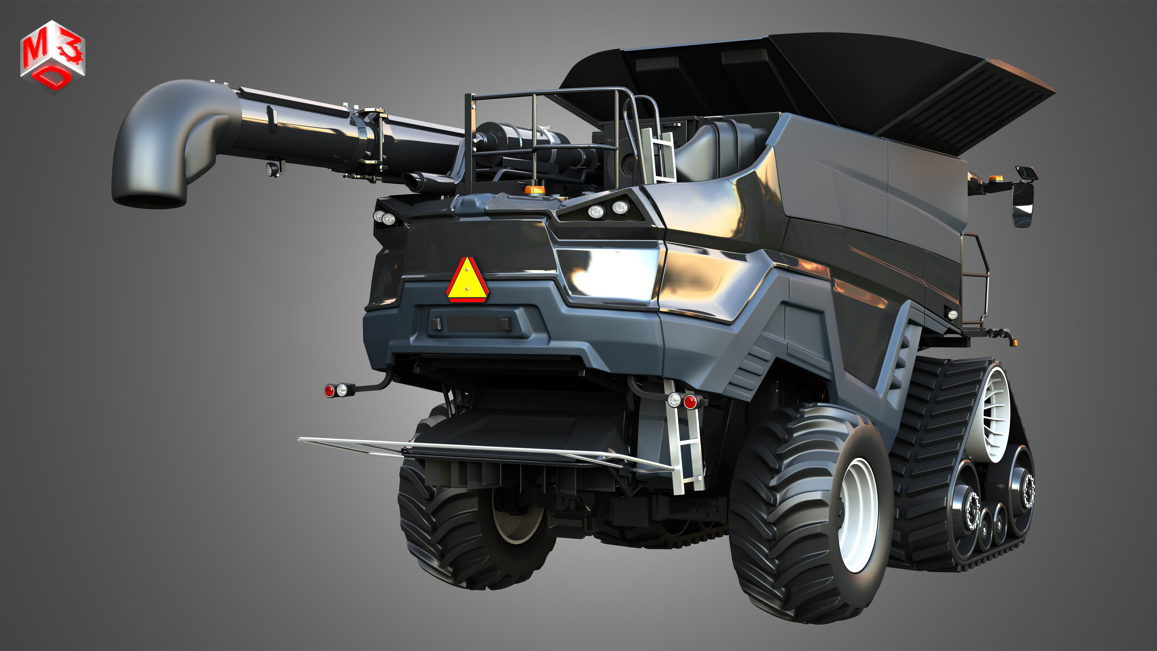 IDEAL - Combine Harvester - Rubber Track System 3D model_13