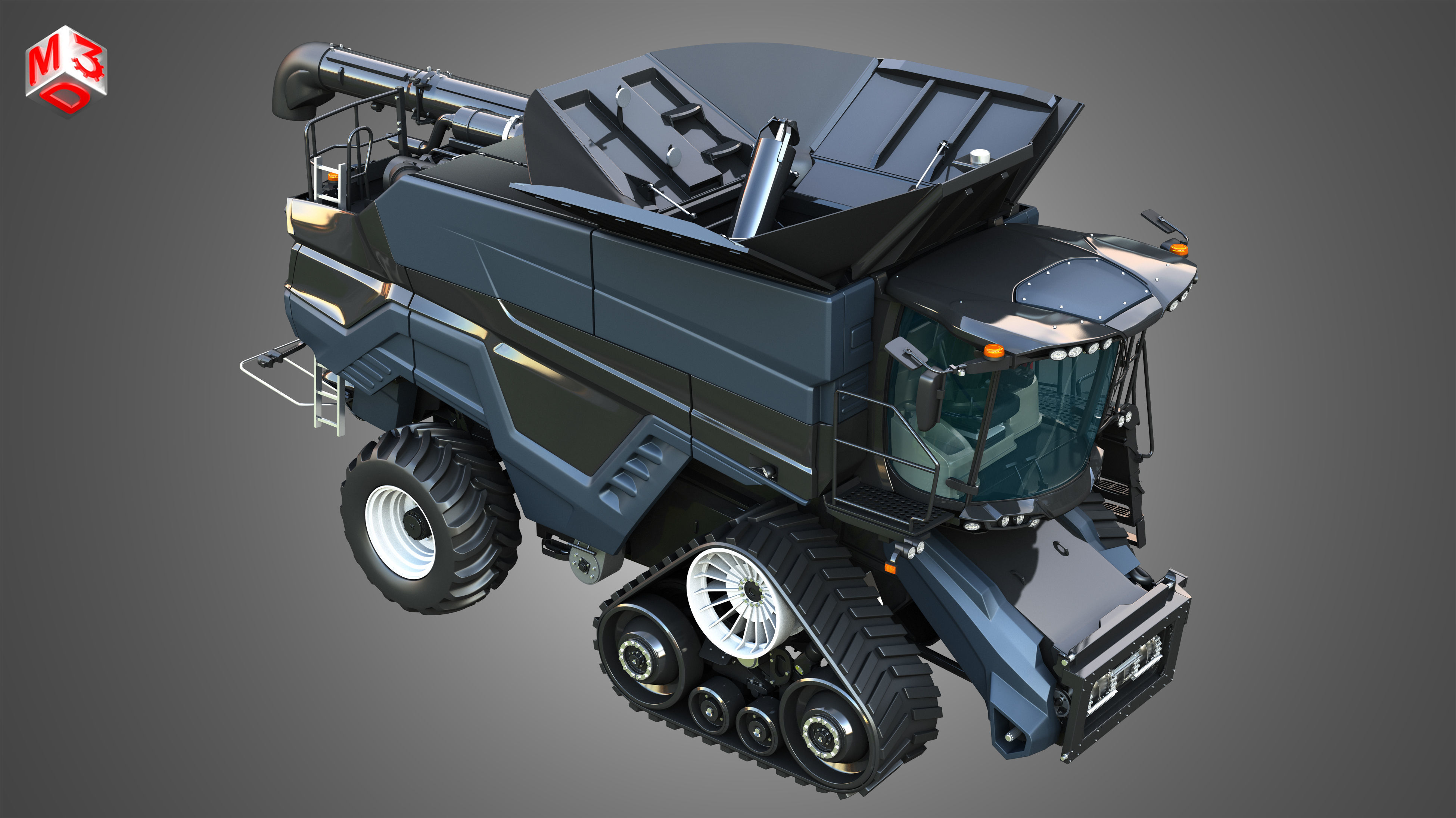 IDEAL - Combine Harvester - Rubber Track System 3D model_16