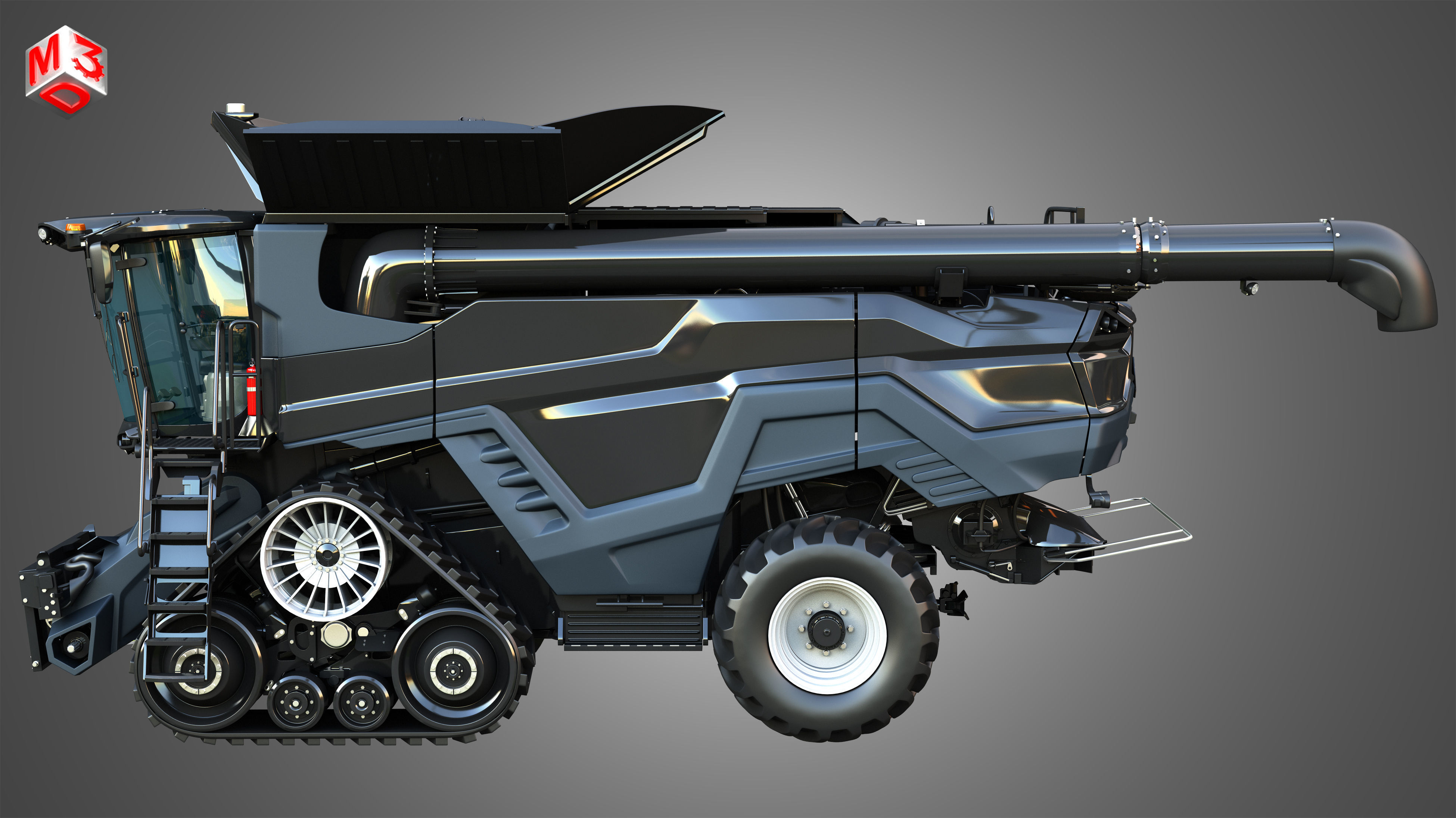 IDEAL - Combine Harvester - Rubber Track System 3D model_6