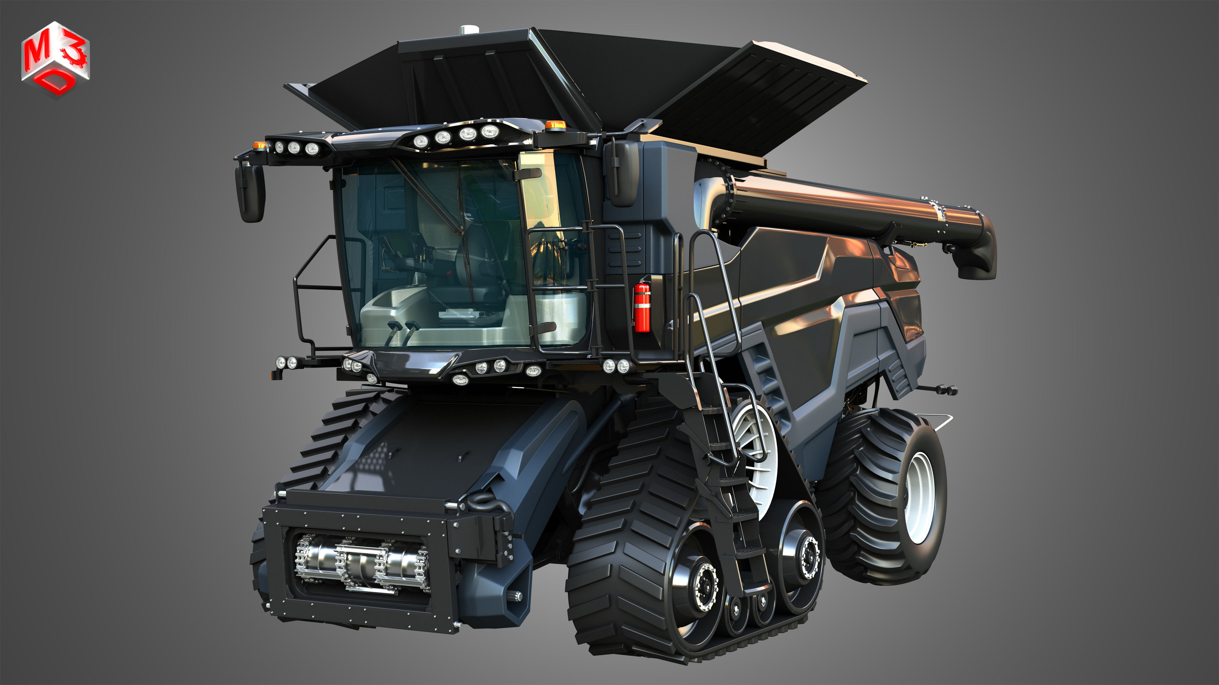 IDEAL - Combine Harvester - Rubber Track System 3D model_12