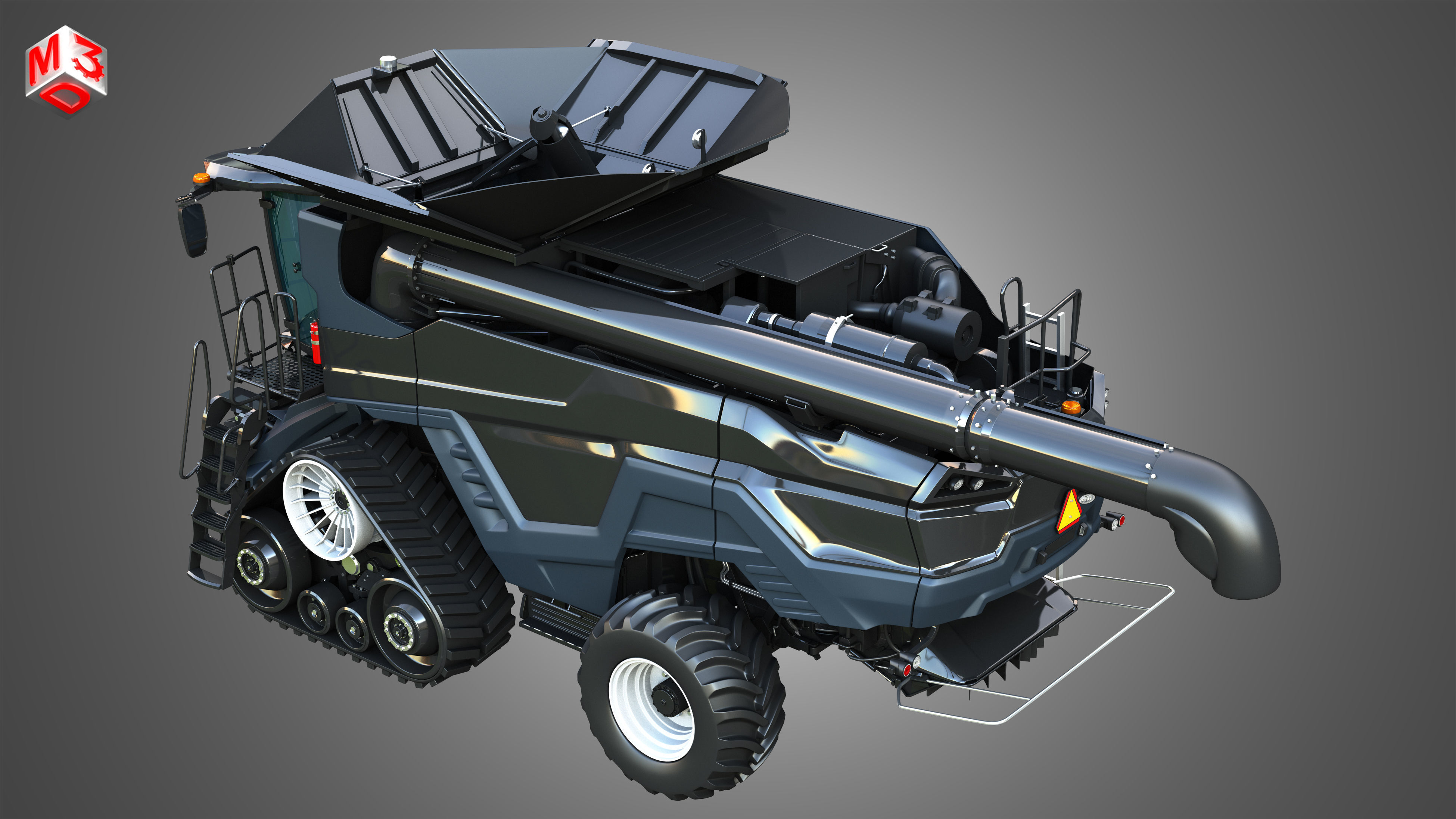 IDEAL - Combine Harvester - Rubber Track System 3D model_17