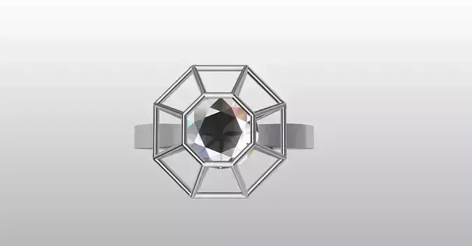 diamond cage set cathedral ring stl verified