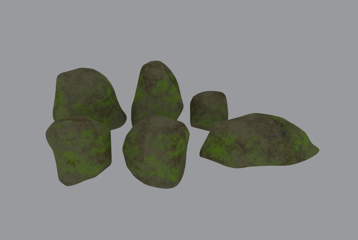 CG rock head mountain model download Low-poly 3D model_1
