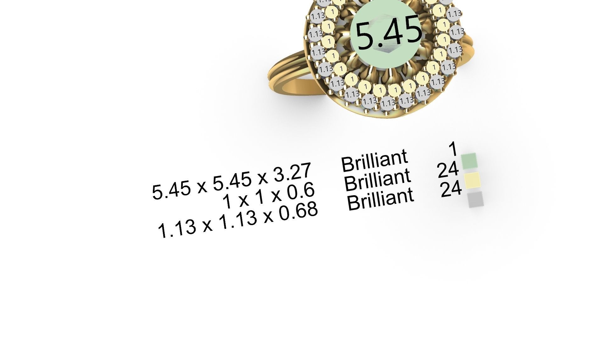 claw setting diamond halo ring stl verified 3D print model_4