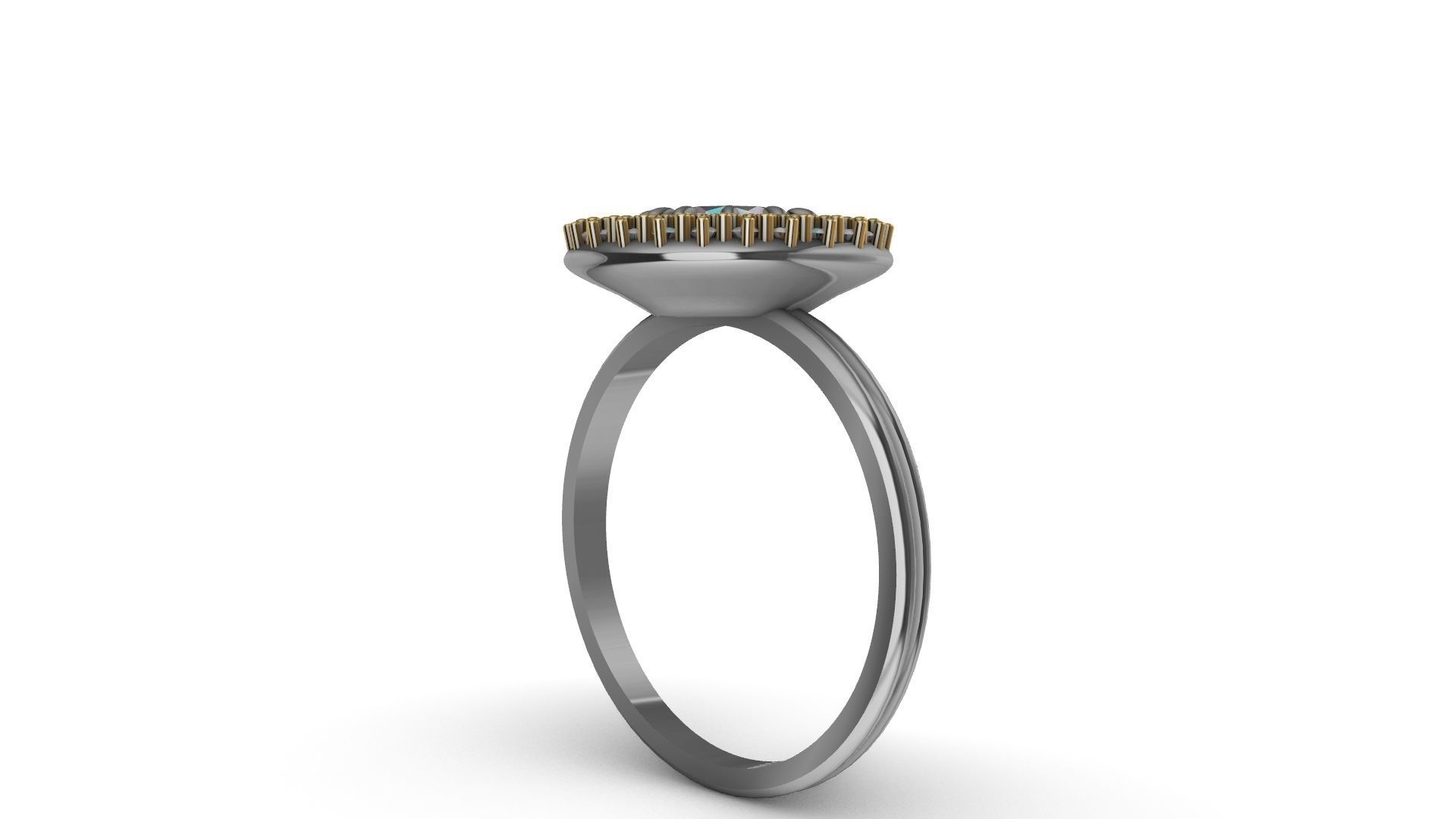 claw setting diamond halo ring stl verified 3D print model_12