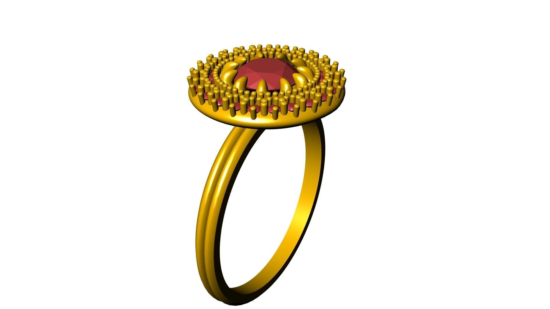 claw setting diamond halo ring stl verified 3D print model_15