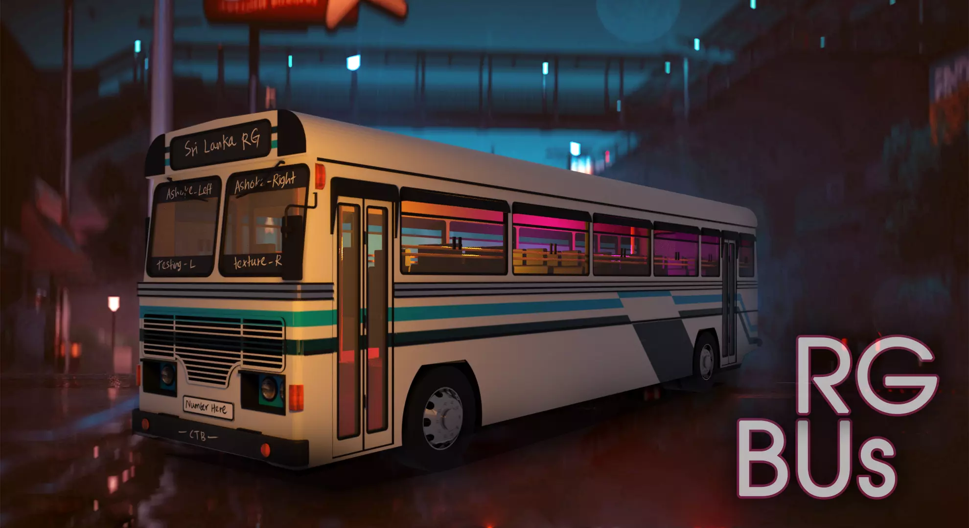 Ashoke Layland Bus  Low-poly 3D model_0