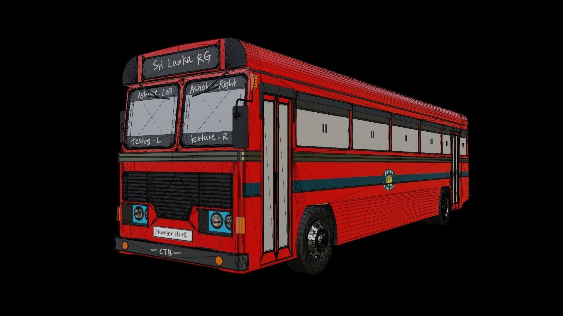 Ashoke Layland Bus  Low-poly 3D model_9