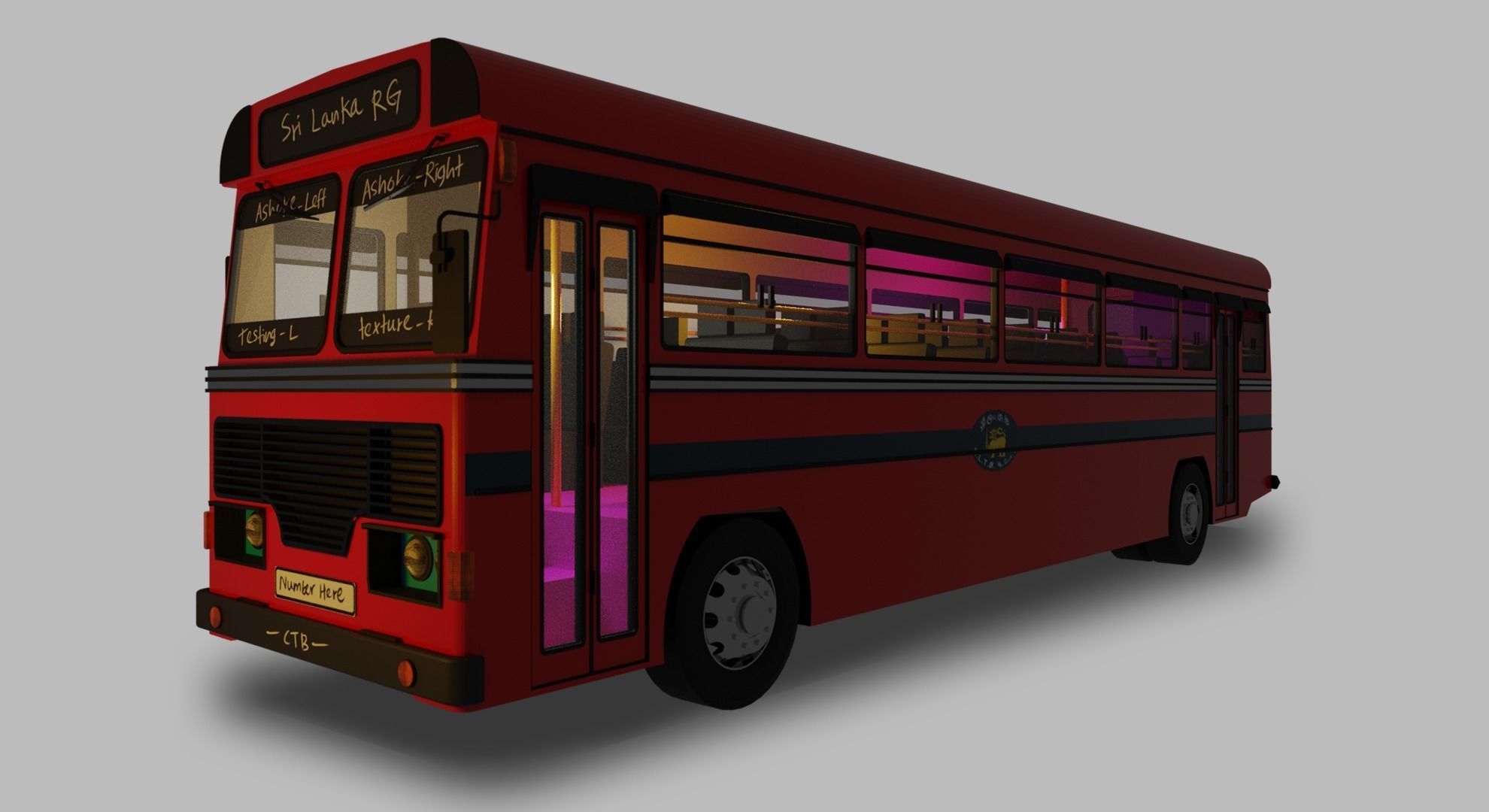 Ashoke Layland Bus  Low-poly 3D model_1
