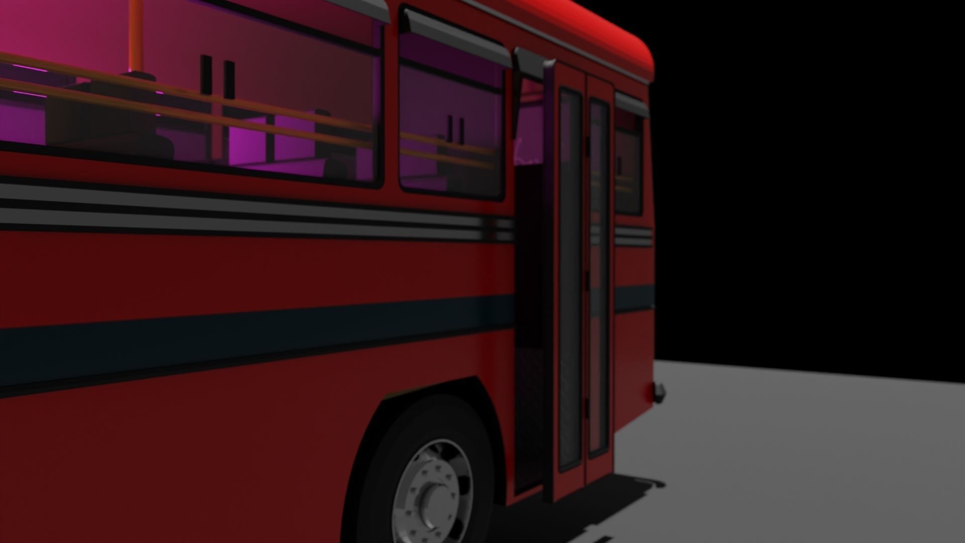 Ashoke Layland Bus  Low-poly 3D model_5