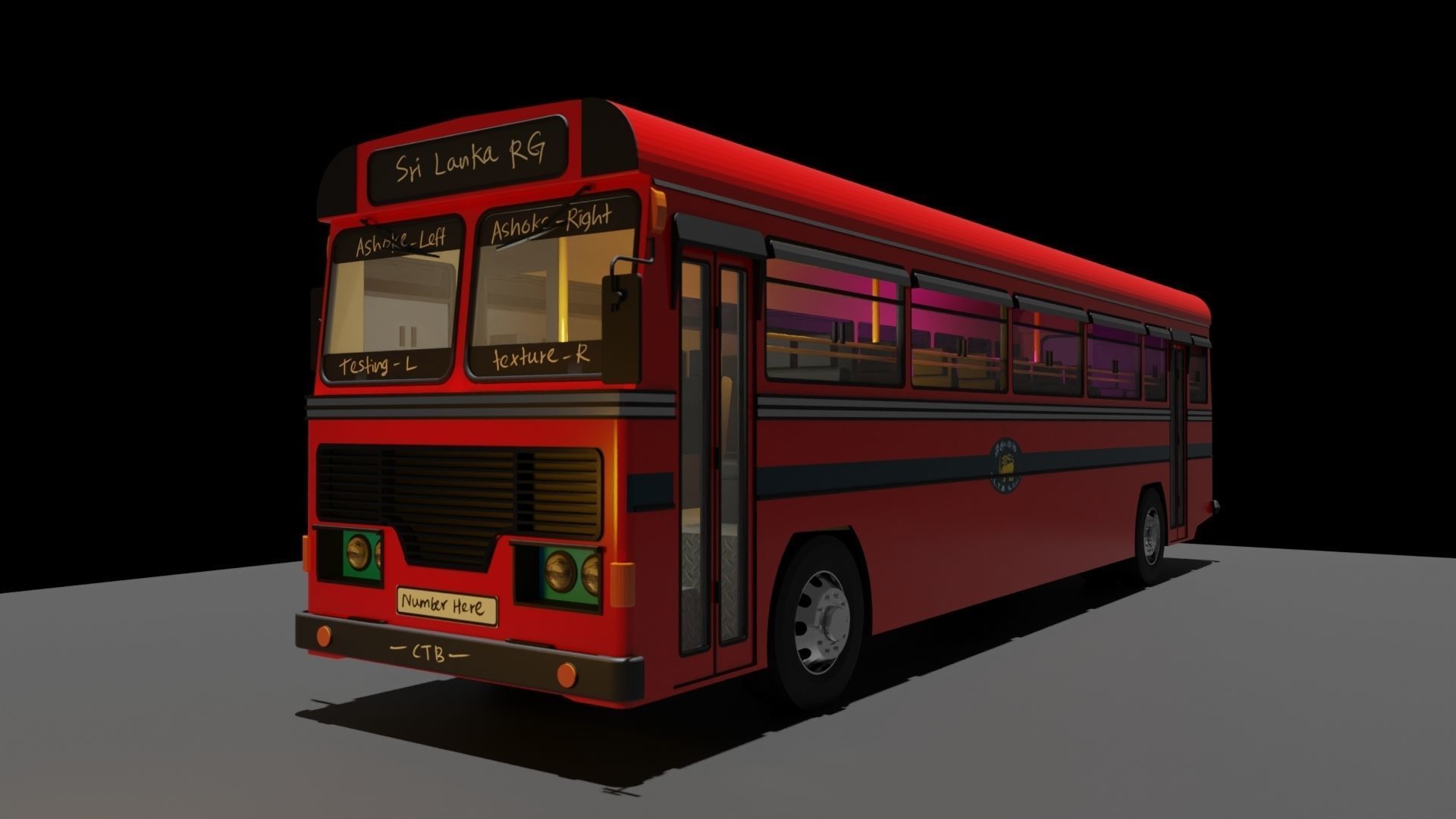 Ashoke Layland Bus  Low-poly 3D model_3