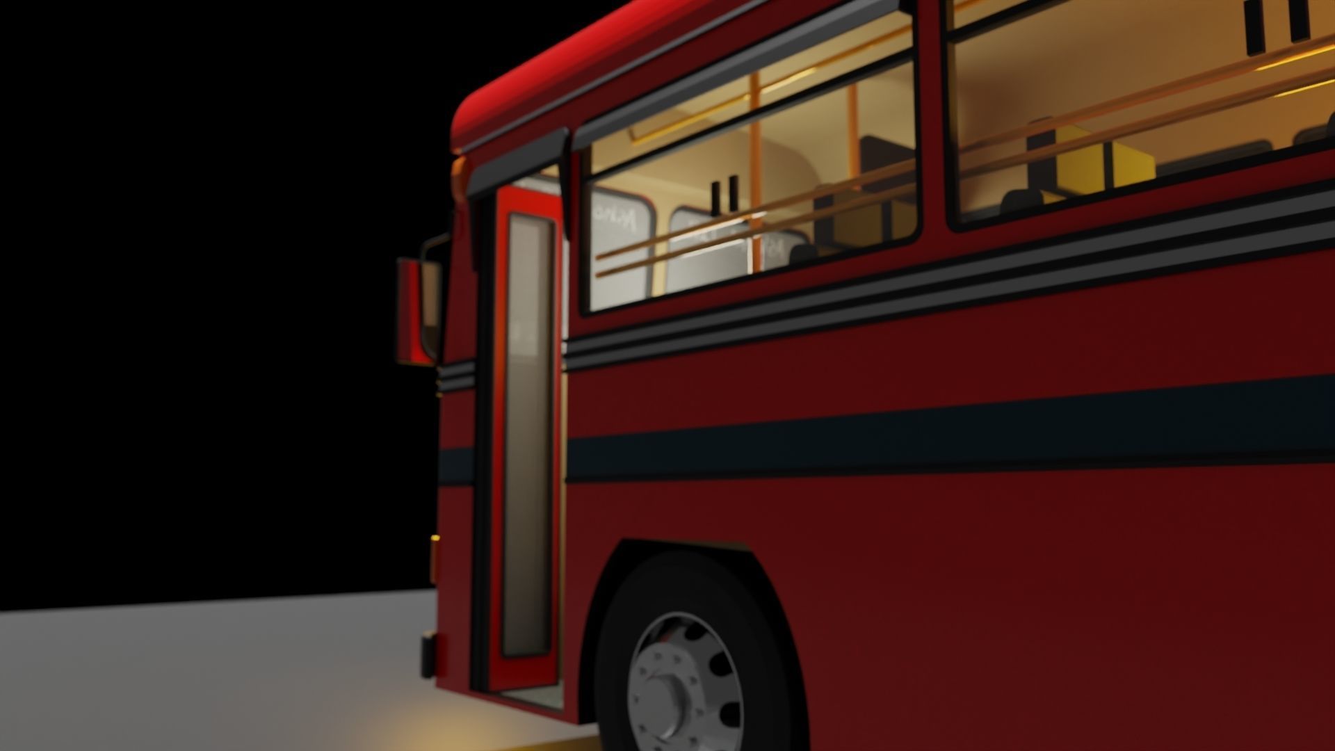 Ashoke Layland Bus  Low-poly 3D model_6