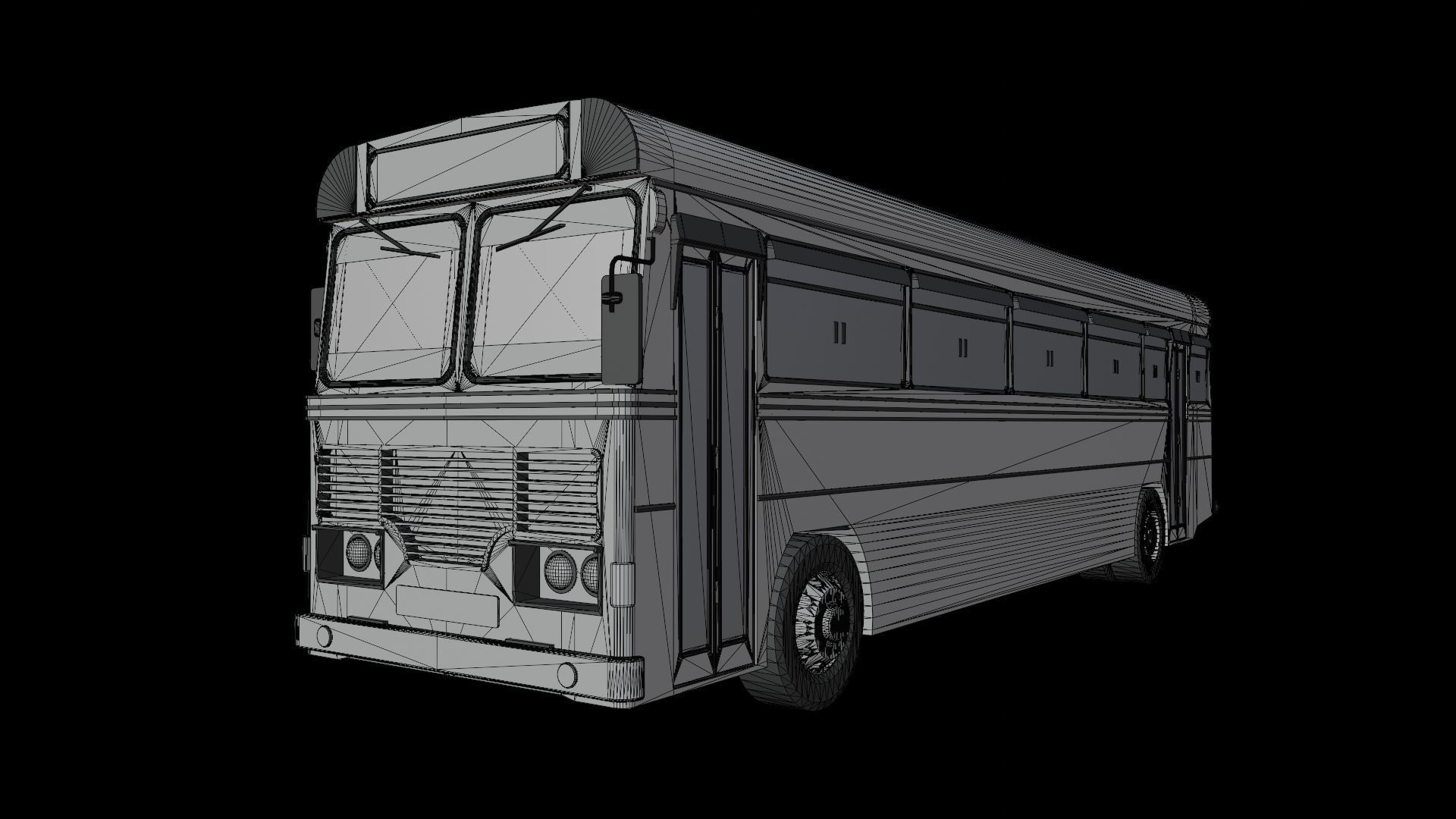 Ashoke Layland Bus  Low-poly 3D model_10